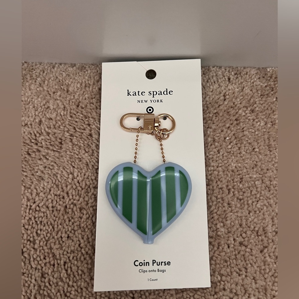Striped Heart Coin Purse Bag Charm Keychain - kate spade new york x Target Green
